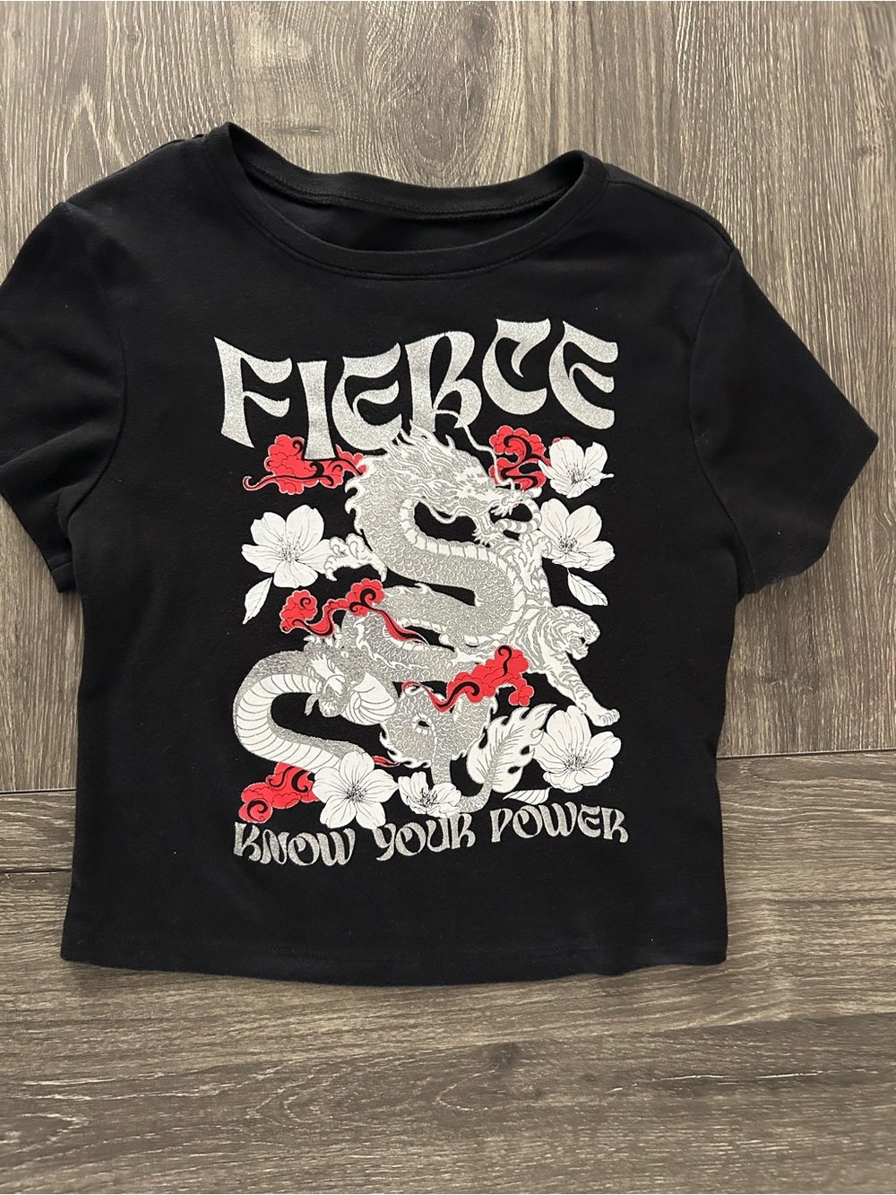 No Boundaries M 8-10 Black Dragon Graphic T-Shirt – Fierce Know Your Power